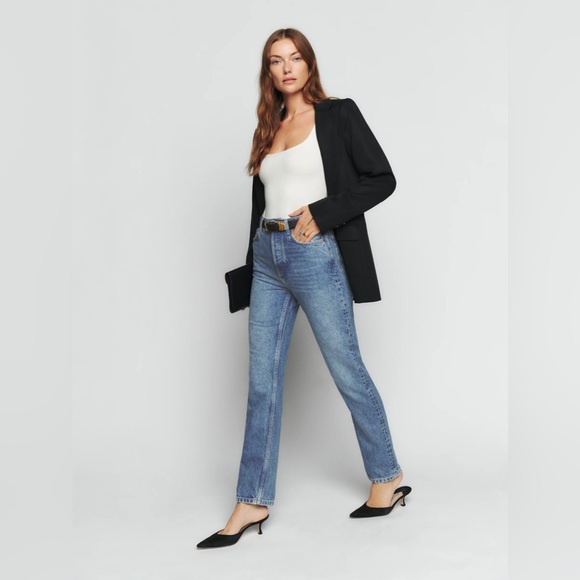 Reformation Cynthia High Rise Straight Cropped Wash Colorado size 31 - Picture 11 of 17